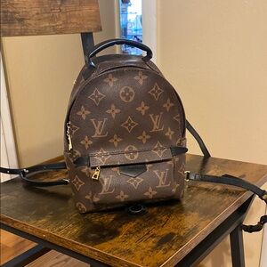 Faux Brown Monogram Backpack
